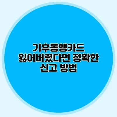 기후동행카드 잃어버렸다면? 정확한 신고 방법