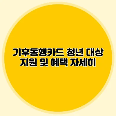 기후동행카드 청년 대상 지원 및 혜택 자세히