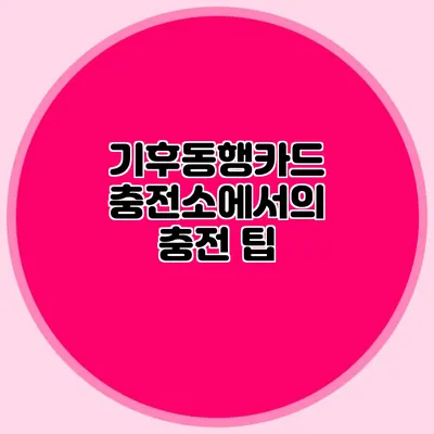 기후동행카드 충전소에서의 충전 팁