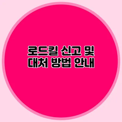 로드킬 신고 및 대처 방법 안내