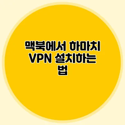 맥북에서 하마치 VPN 설치하는 법