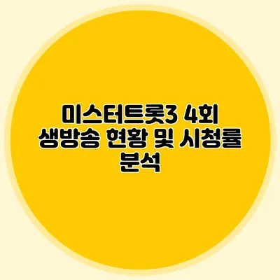 미스터트롯3 4회 생방송 현황 및 시청률 분석