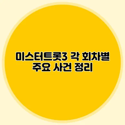 미스터트롯3 각 회차별 주요 사건 정리