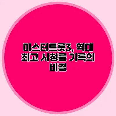 미스터트롯3, 역대 최고 시청률 기록의 비결