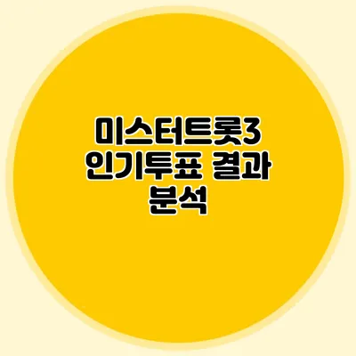미스터트롯3 인기투표 결과 분석