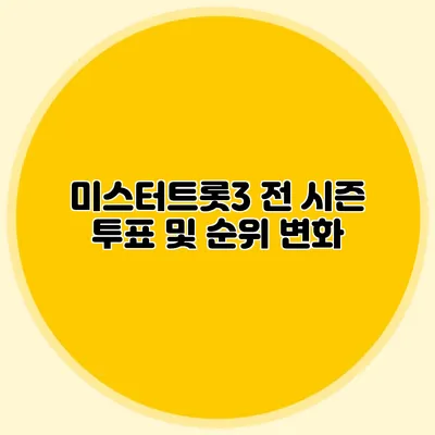 미스터트롯3 전 시즌 투표 및 순위 변화
