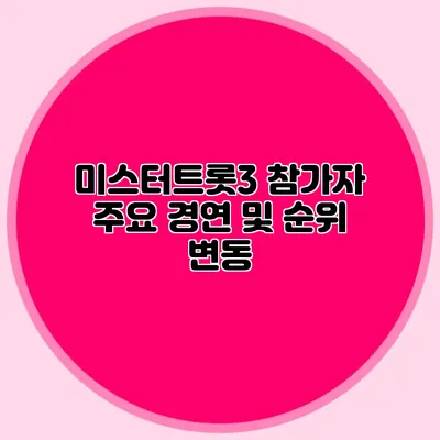 미스터트롯3 참가자 주요 경연 및 순위 변동
