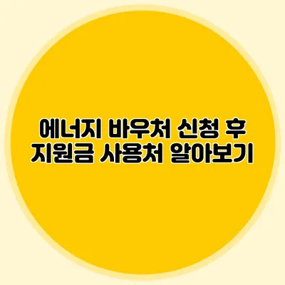 에너지 바우처 신청 후 지원금 사용처 알아보기