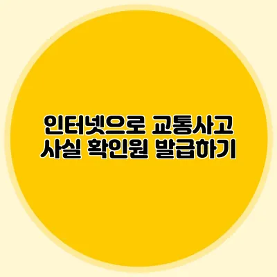 인터넷으로 교통사고 사실 확인원 발급하기