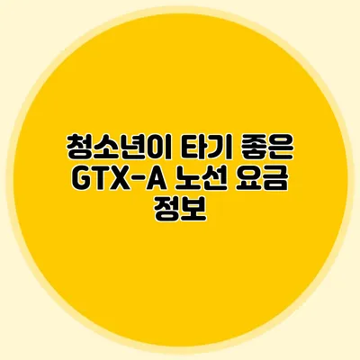 청소년이 타기 좋은 GTX-A 노선 요금 정보