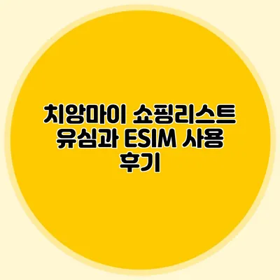 치앙마이 쇼핑리스트 유심과 ESIM 사용 후기