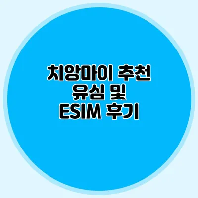 치앙마이 추천 유심 및 ESIM 후기