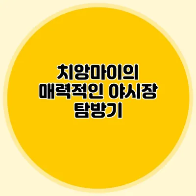 치앙마이의 매력적인 야시장 탐방기