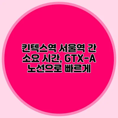 킨텍스역 서울역 간 소요 시간, GTX-A 노선으로 빠르게