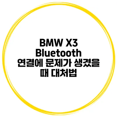 BMW X3 Bluetooth 연결에 문제가 생겼을 때 대처법