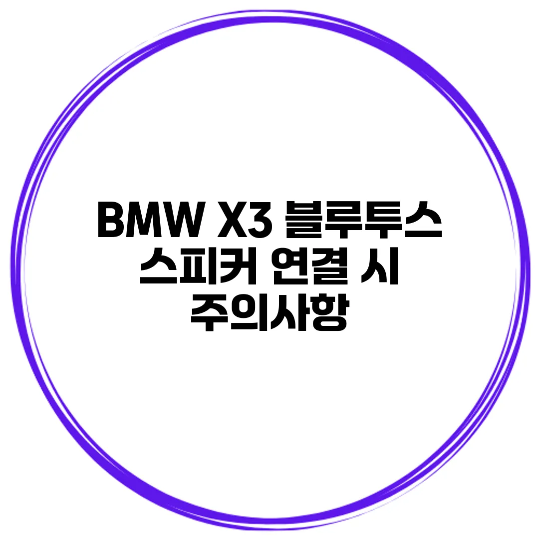 BMW X3 블루투스 스피커 연결 시 주의사항