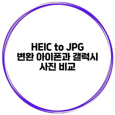 HEIC to JPG 변환 아이폰과 갤럭시 사진 비교