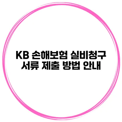 KB 손해보험 실비청구 서류 제출 방법 안내
