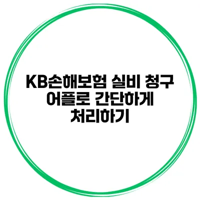 KB손해보험 실비 청구 어플로 간단하게 처리하기