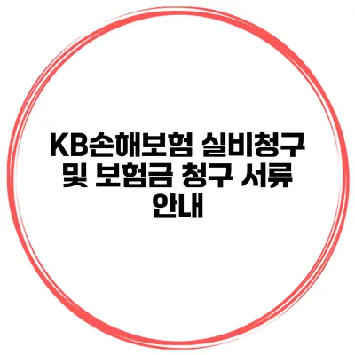 KB손해보험 실비청구 및 보험금 청구 서류 안내