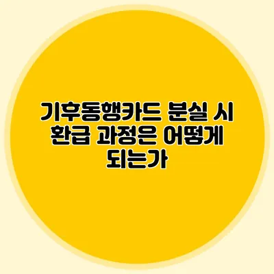기후동행카드 분실 시 환급 과정은 어떻게 되는가?