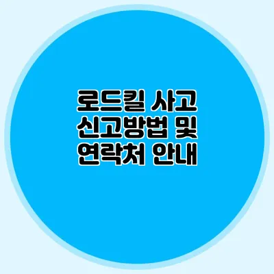 로드킬 사고 신고방법 및 연락처 안내