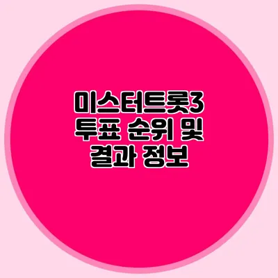 미스터트롯3 투표 순위 및 결과 정보