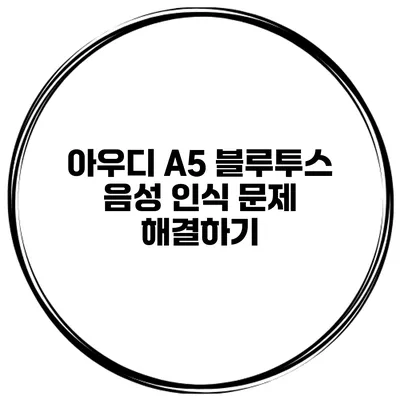 아우디 A5 블루투스 음성 인식 문제 해결하기