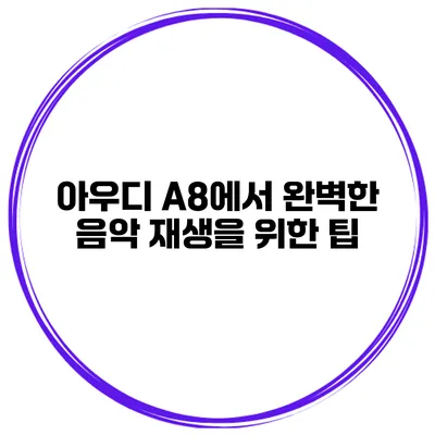 아우디 A8에서 완벽한 음악 재생을 위한 팁