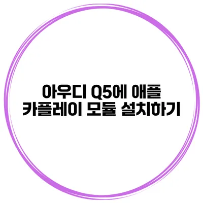 아우디 Q5에 애플 카플레이 모듈 설치하기