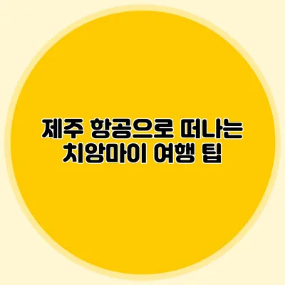 제주 항공으로 떠나는 치앙마이 여행 팁
