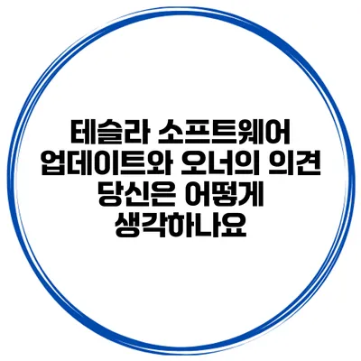 테슬라 소프트웨어 업데이트와 오너의 의견 당신은 어떻게 생각하나요?