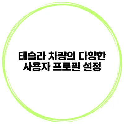 테슬라 차량의 다양한 사용자 프로필 설정